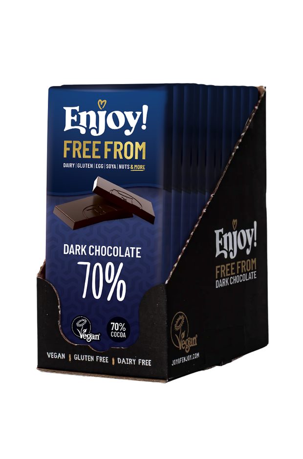 Dark 70% Chocolate Bars- Box of Twelve 70g Bars