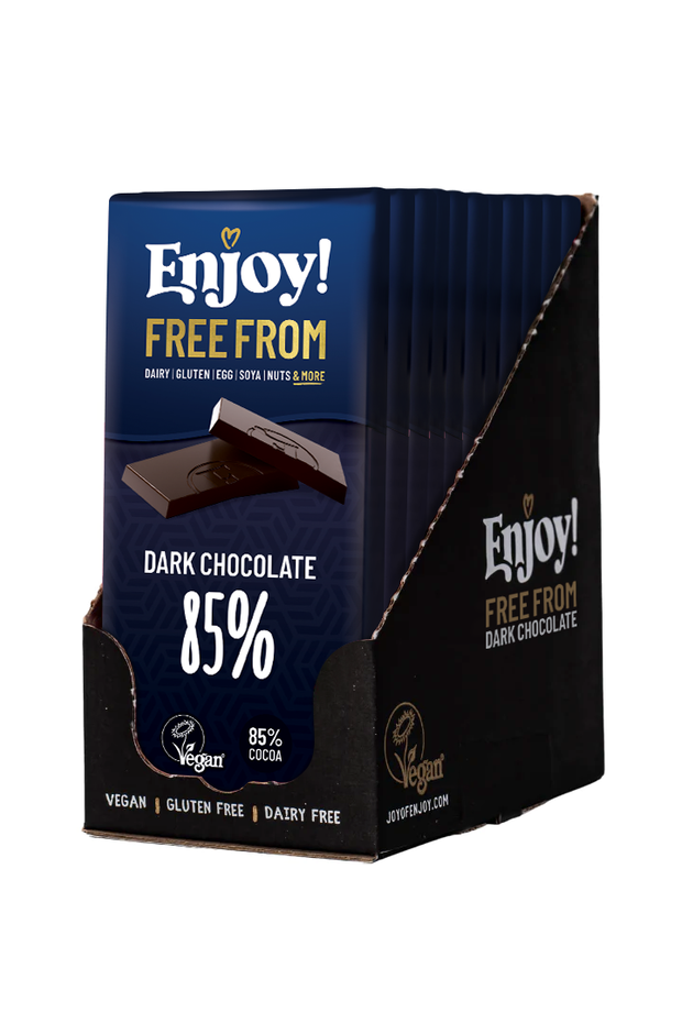 Dark 85% Chocolate Bars- Box of Twelve 70g bars
